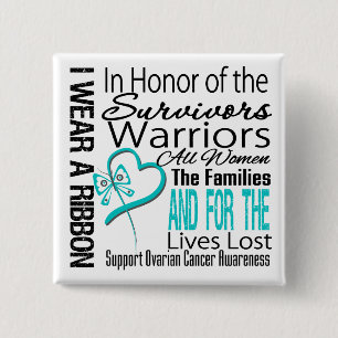 In Honour Collage Tribute Ovarian Cancer 15 Cm Square Badge
