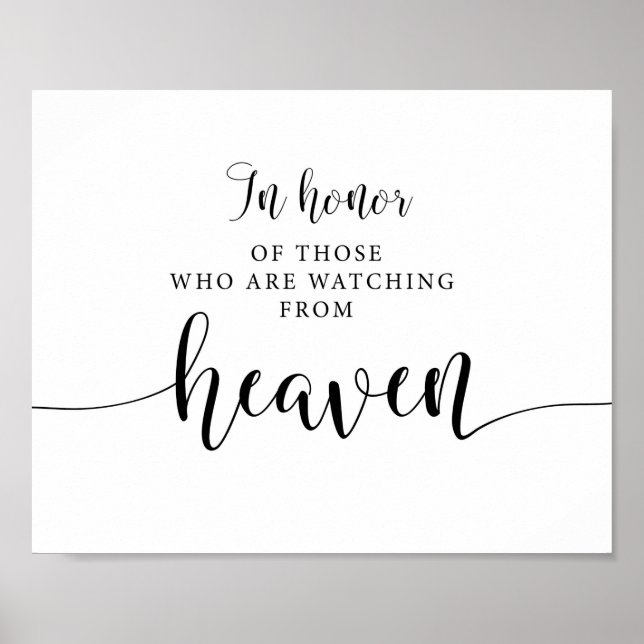In Honour Of Those Who Are Watching From Heaven Poster (Front)
