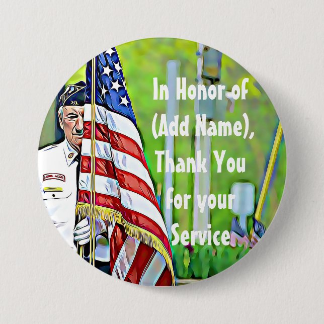 In Honour of your Service Military Button (Front)
