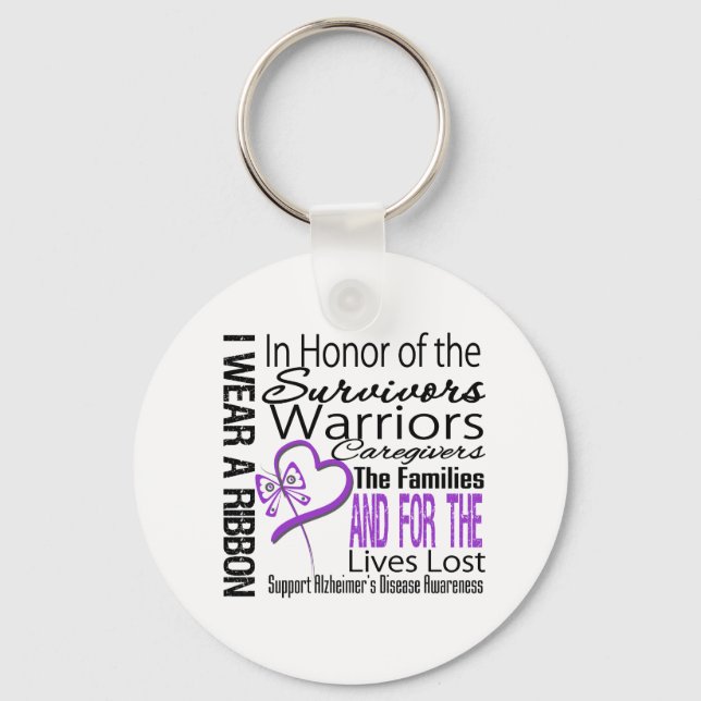 In Honour Tribute Collage Alzheimer's Disease Key Ring (Front)