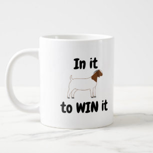 In it to WIN it - Boer Goat Large Coffee Mug