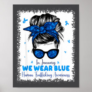 In January Blue Human Trafficking Awareness Poster