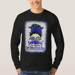 In January We Wear Dark Blue Human Trafficking Pre T-Shirt