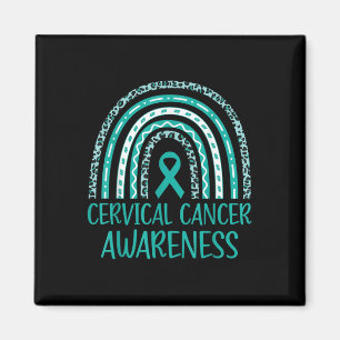 In January We Wear Teal And White Cervical Cancer Magnet