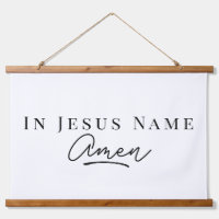 In Jesus Name Amen Christian Bible Quote Wood