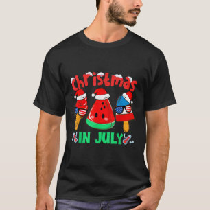 In July Watermelon Ice Pops Santa T-Shirt