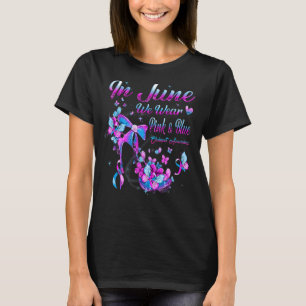 In June We Wear Blue & Pink Butterfly Clubfoot Awa T-Shirt