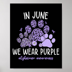 In June We Wear Purple Dog Cat Paw Heimerheimer Aw Poster