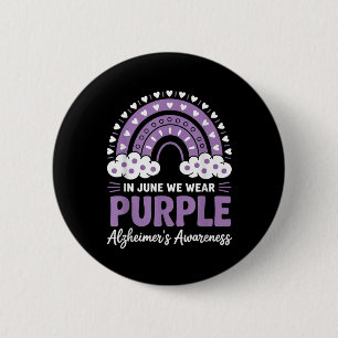 In June We Wear Purple Funny Heimers  6 Cm Round Badge