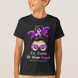 In June We Wear Purple Heimerheimer Awareness Mess T-Shirt