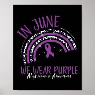 In June We Wear Purple Heimerheimer Awareness Mont Poster