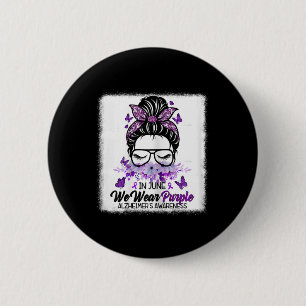 In June We Wear Purple Heimerheimers Awareness Mes 6 Cm Round Badge