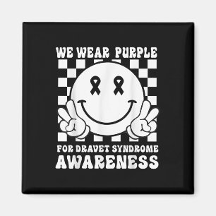 In June We Wear Purple Smile Face Dravet Syndrome Magnet