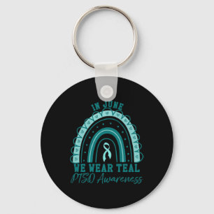 In June We Wear Teal Ribbon Rainbow Warrior Ptsd A Key Ring