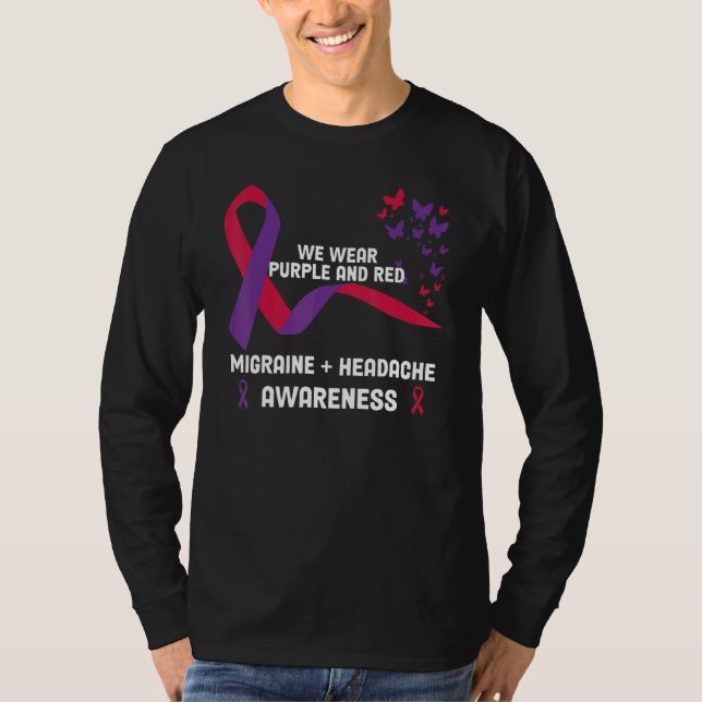 In June Wear Purple Red Migraine Headache Awarenes T-Shirt (Front)
