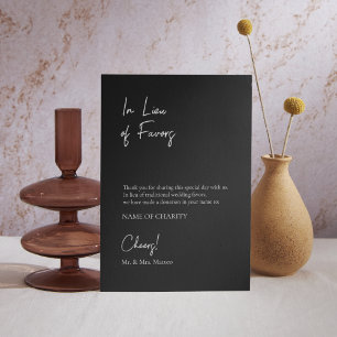 In Lieu Favours Eco-Friendly Custom Wedding Sign