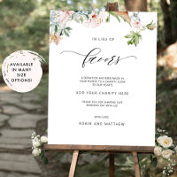 In Lieu of Favors, Earthy Blooms Wedding Sign