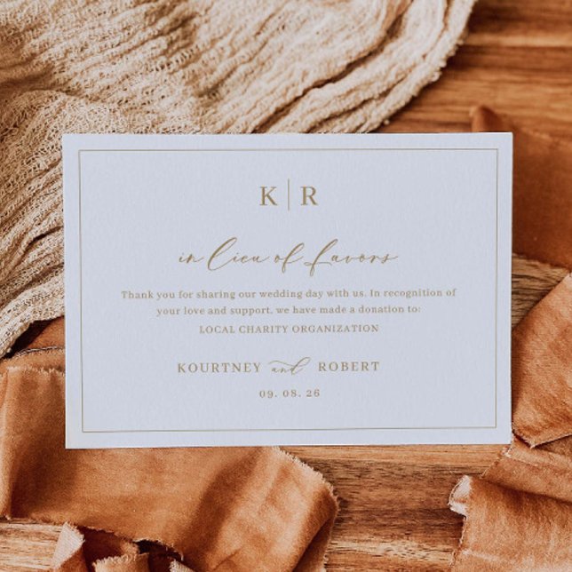 In Lieu of Favours Card Thank You Charity Note (Creator Uploaded)