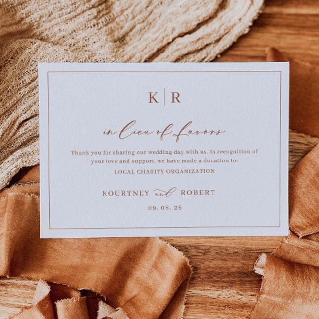 In Lieu of Favours Card Thank You Charity Note (Creator Uploaded)