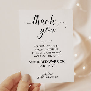 In Lieu Of Favours Charity Donation Wedding