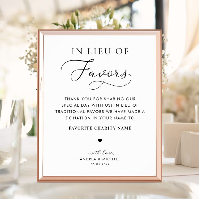 In Lieu of Favours Charity Donation Wedding Sign (Creator Uploaded)