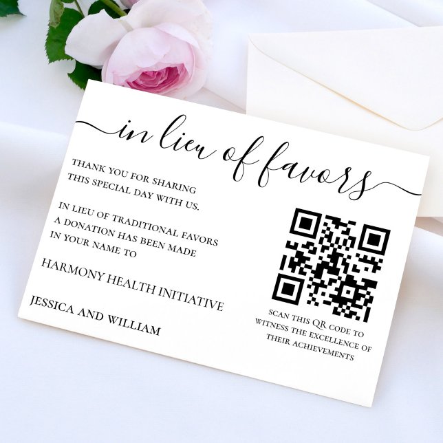 In Lieu of Favours For Wedding Charity With QR Cod Card (Creator Uploaded)