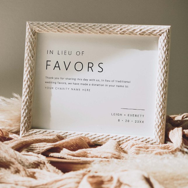 In Lieu of Favours Gift Table Sign Wedding Decor (Creator Uploaded)
