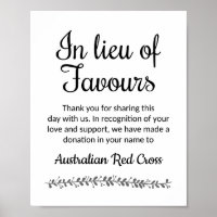 In Lieu Of Favours Wedding