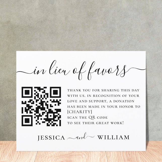 In Lieu of Favours With QR Code For Wedding Charit (Creator Uploaded)