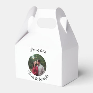 In love couple circular photo name wedding romanti favour box