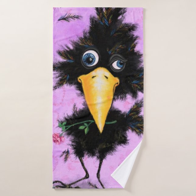 In Love Crow Bath Towel Funny (Bath Towel)