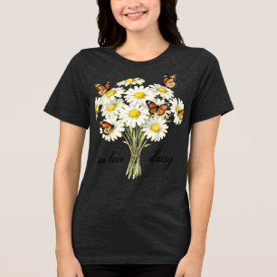 In Love Daisy Bouquet T-Shirt – Vintage Butterfly  Tri-Blend Shirt