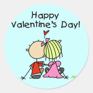 In Love Happy Valentine's Day Classic Round Sticker