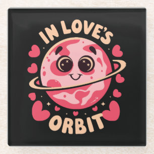 In Love Orbit Glass Coaster