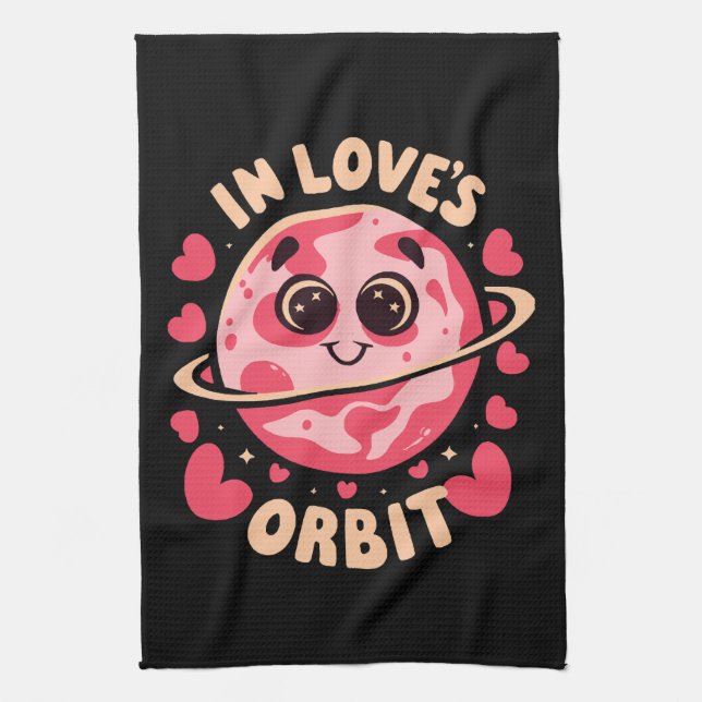  In Love Orbit Tea Towel (Vertical)
