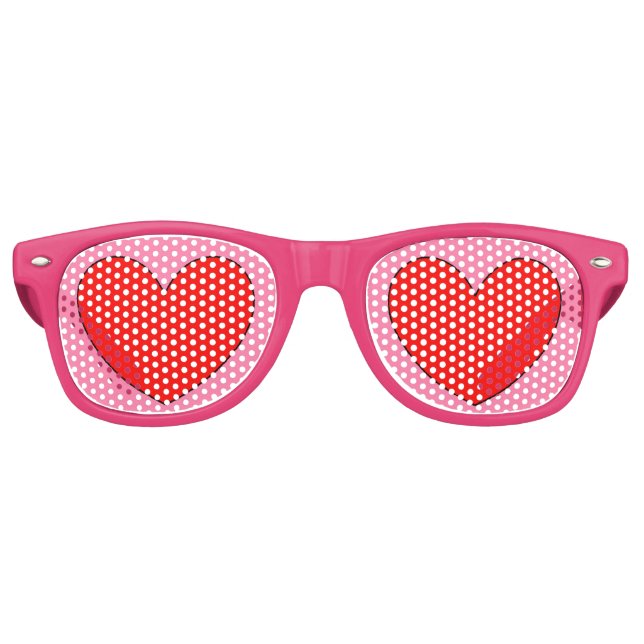 In Love Red Hearts Valentine's Day 4Kelly Retro Sunglasses (Front)