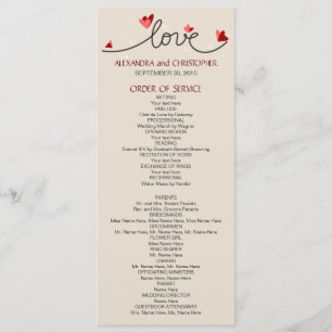 In Love Simple Elegant Text Wedding Program 2 Programme
