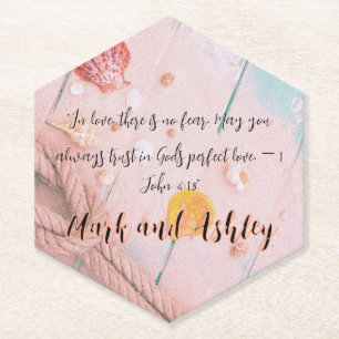 "In love, there is no fear. May you always trust  Paper Coaster