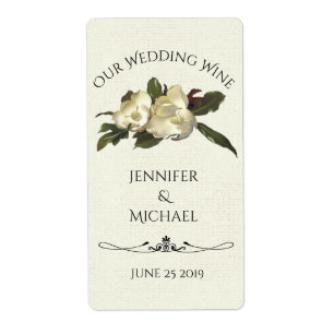 In Love - Vintage Magnolia Wedding Custom Wine
