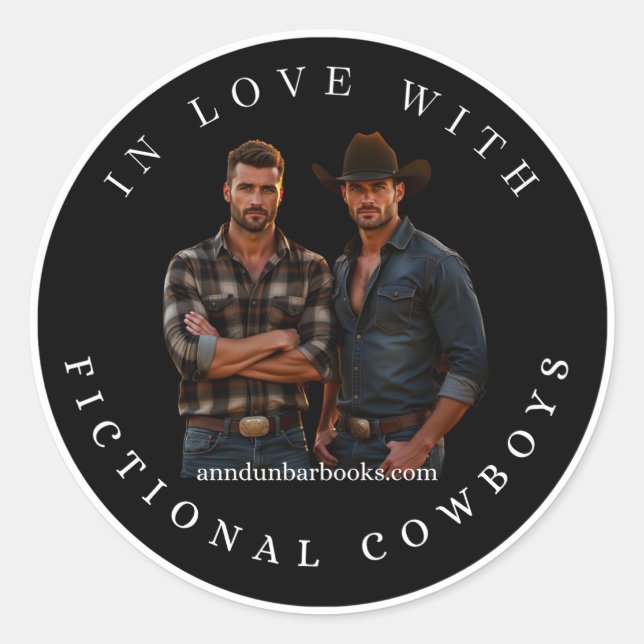 In Love With Fictional Cowboys Sticker (Front)