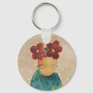 In love with flowers key ring