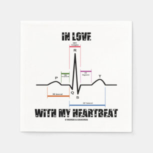 In Love With My Heartbeat Electrocardiogram ECG Napkin