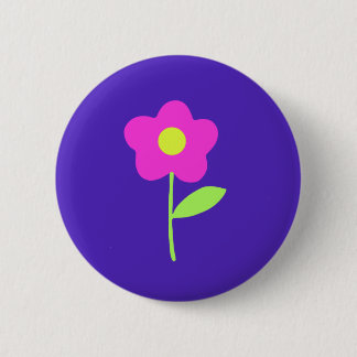 In love with pink flowers 6 cm round badge