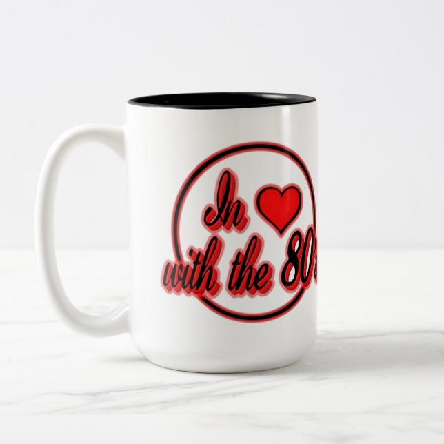 In Love With The 80's Retro Red Logo Mug (Left)