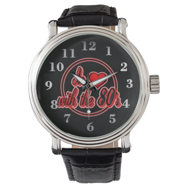 In Love With The 80's Retro Red Logo Wrist Watch (Front)