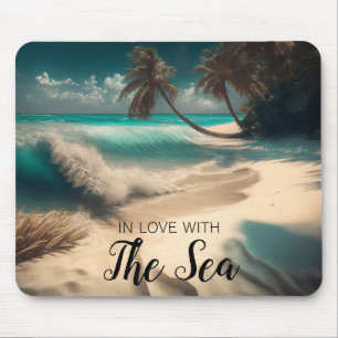 In Love with the Sea   Tropical Art Mouse Pad