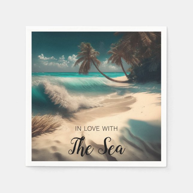 In Love with the Sea | Tropical Art Napkin (Front)