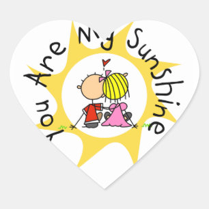 In Love You Are My Sunshine Heart Sticker