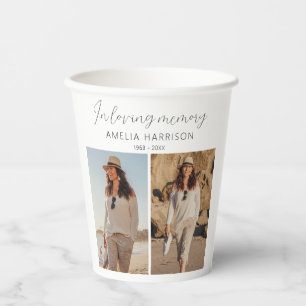 In Loving Memory 2 Photo Collage Memorial Paper Cups