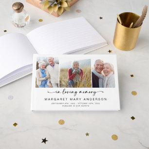 In Loving Memory 3 Photo Funeral Guest Book